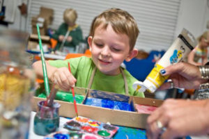 Christian Cole, 5, of Irvine mixes red and yellow paints to make orange during an open studio session at The Child Creativity Lab in Santa Ana.
///ADDITIONAL INFORMATION: ocfamily.summerlearning  4/20/16  NICK AGRO, ORANGE COUNTY REGISTER- BACKGROUND
The Child Creativity Lab does summertime STEM workshops in libraries and schools around Orange County and also have open maker sessions and other programs at their facility. We have permission to photograph an open studio session for homeschoolers where elementary-age children will be there (with parents) and working in the space. (childcreativitylab.org)